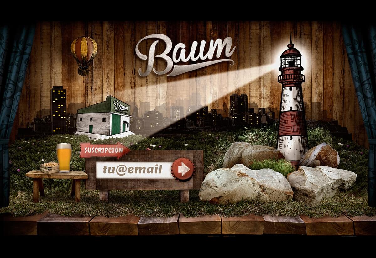 Baum El Faro. Diseño, desarrollo, website, ilustraciones Cerveza Baum
