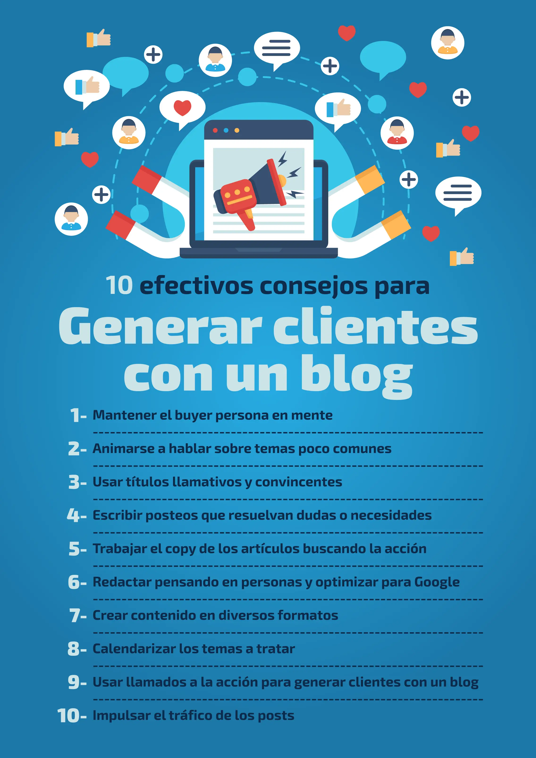 10 consejos infalibles para generar clientes con un blog