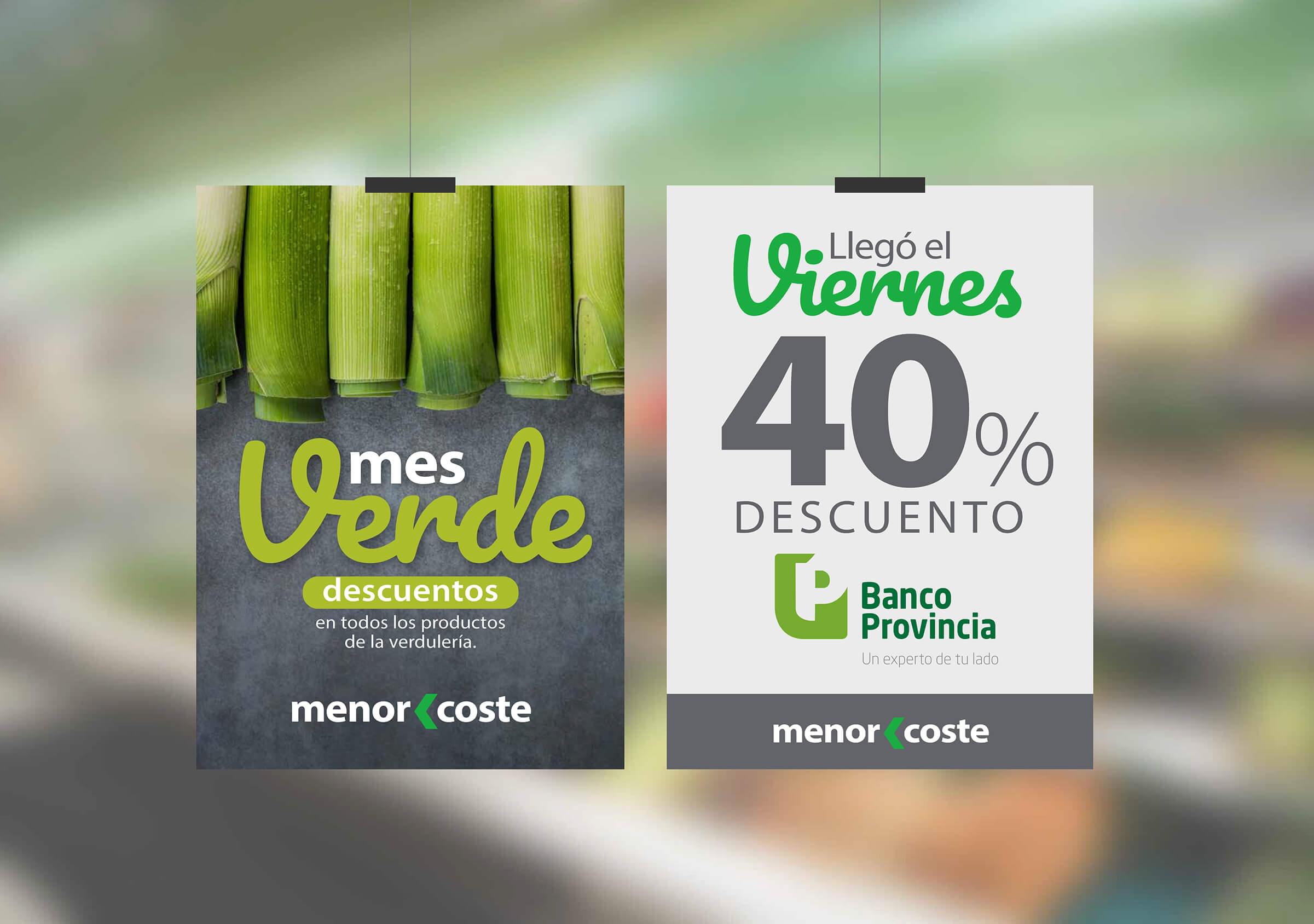 Menor Coste-Aplicación-Cartel publicitario-Supermercado