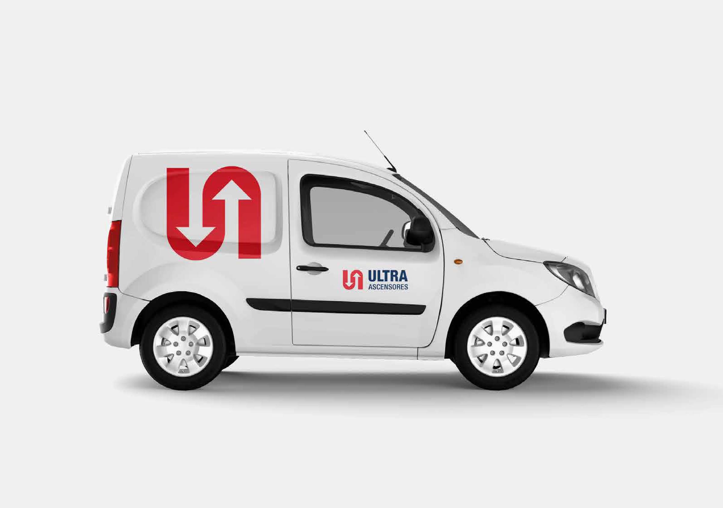 Rebranding-Ultra Ascensores-Aplicación- Vehículo Utilitario