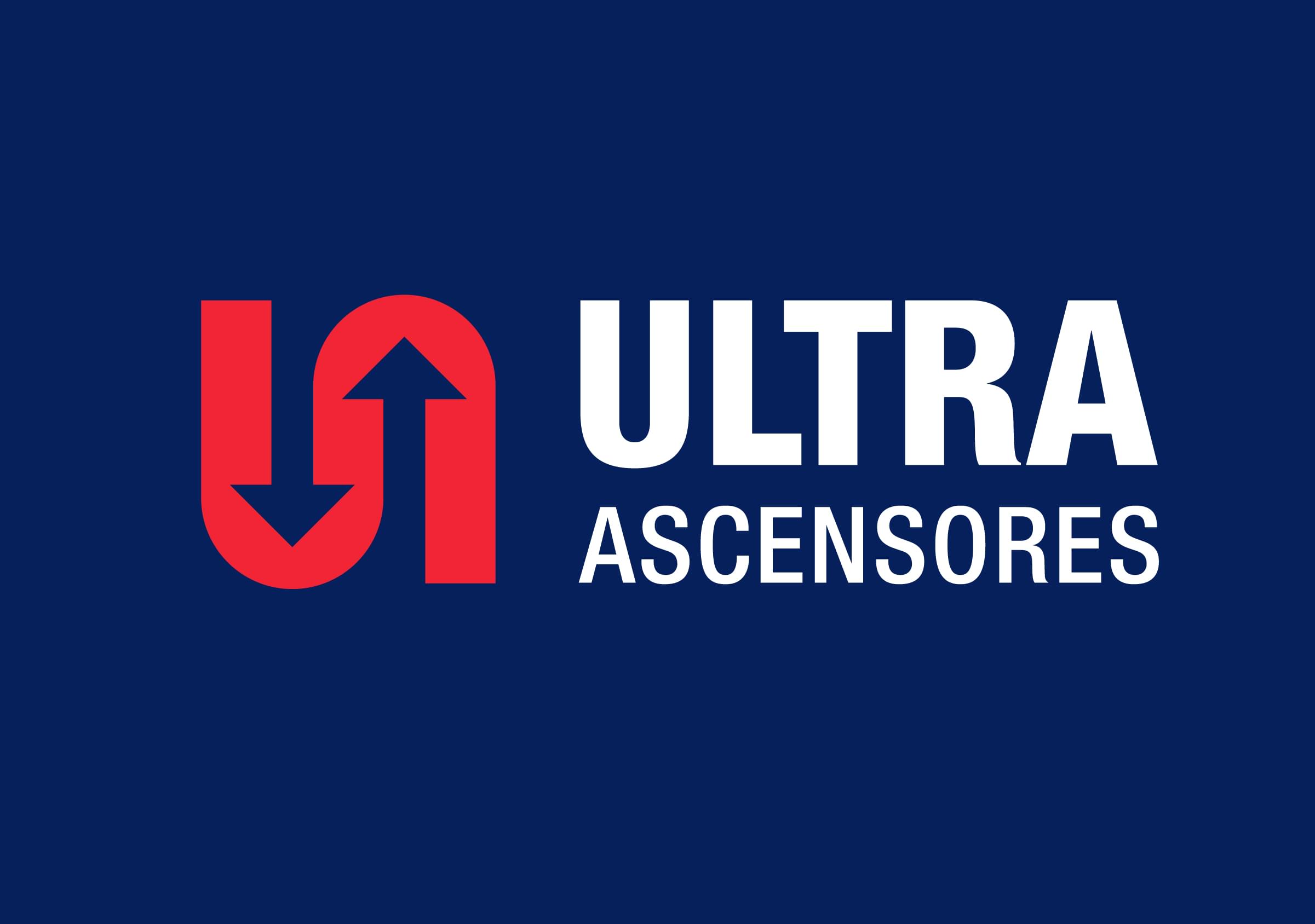 Rebranding-Ultra Ascensores-Isologotipo-Fondo Oscuro