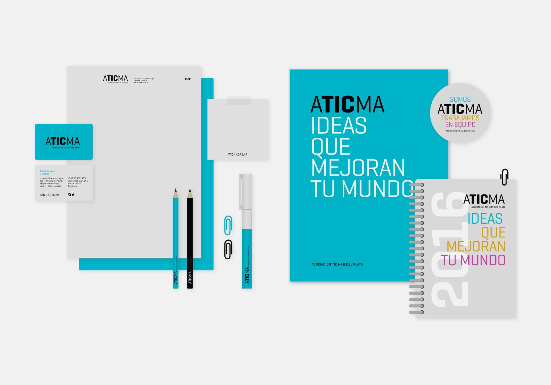 Rebranding-ATICMA-Aplicación-Papelería