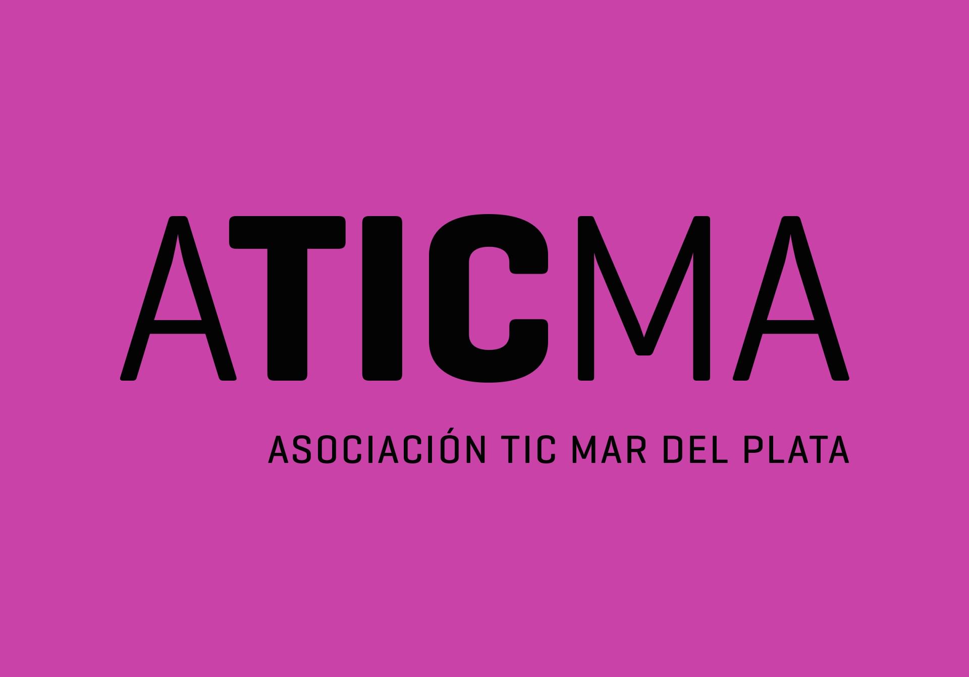 Rebranding-ATICMA-Logotipo con descriptivo-Fondo Fucsia