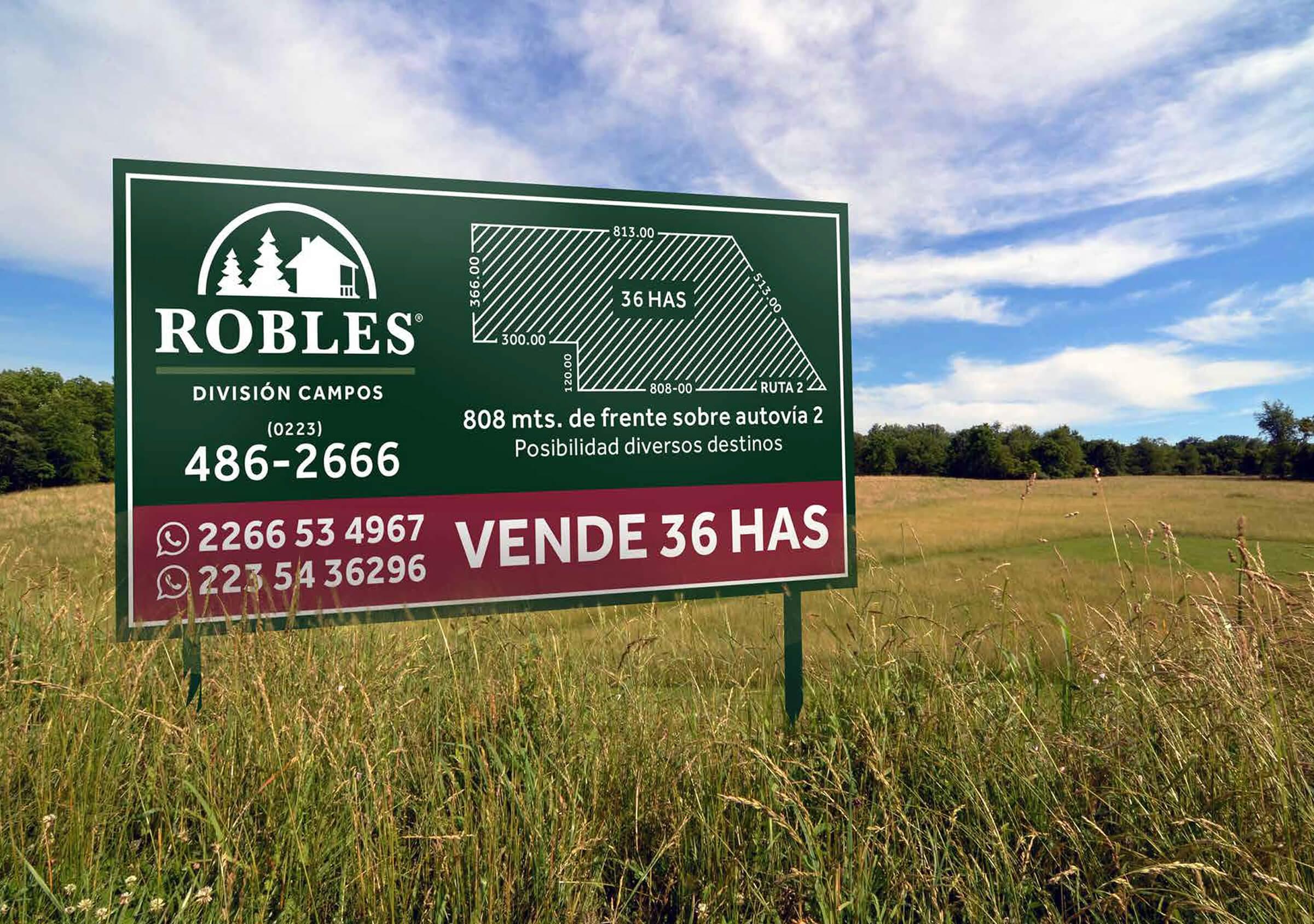 Rebranding-Robles-Aplicación-Cartel-Campo