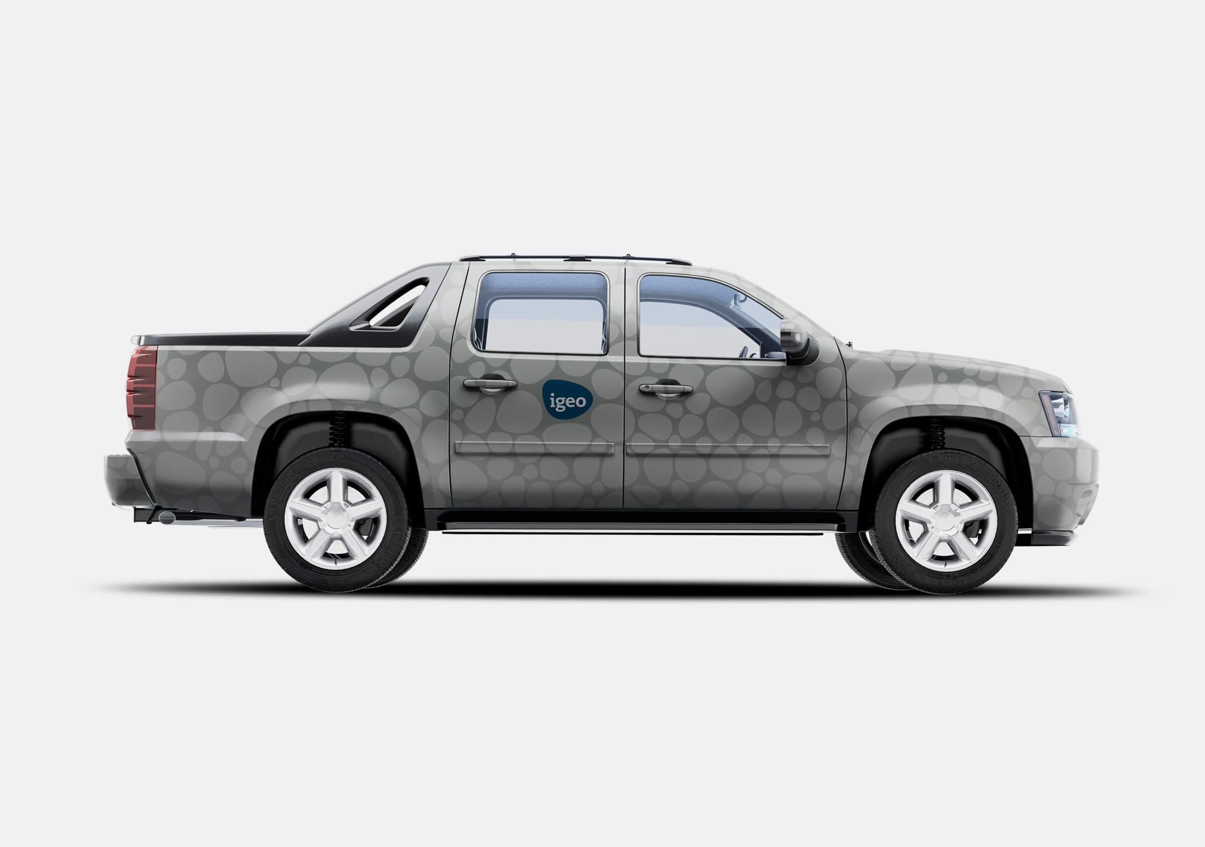 Branding-Igeo-Lenguaje visual sobre camioneta