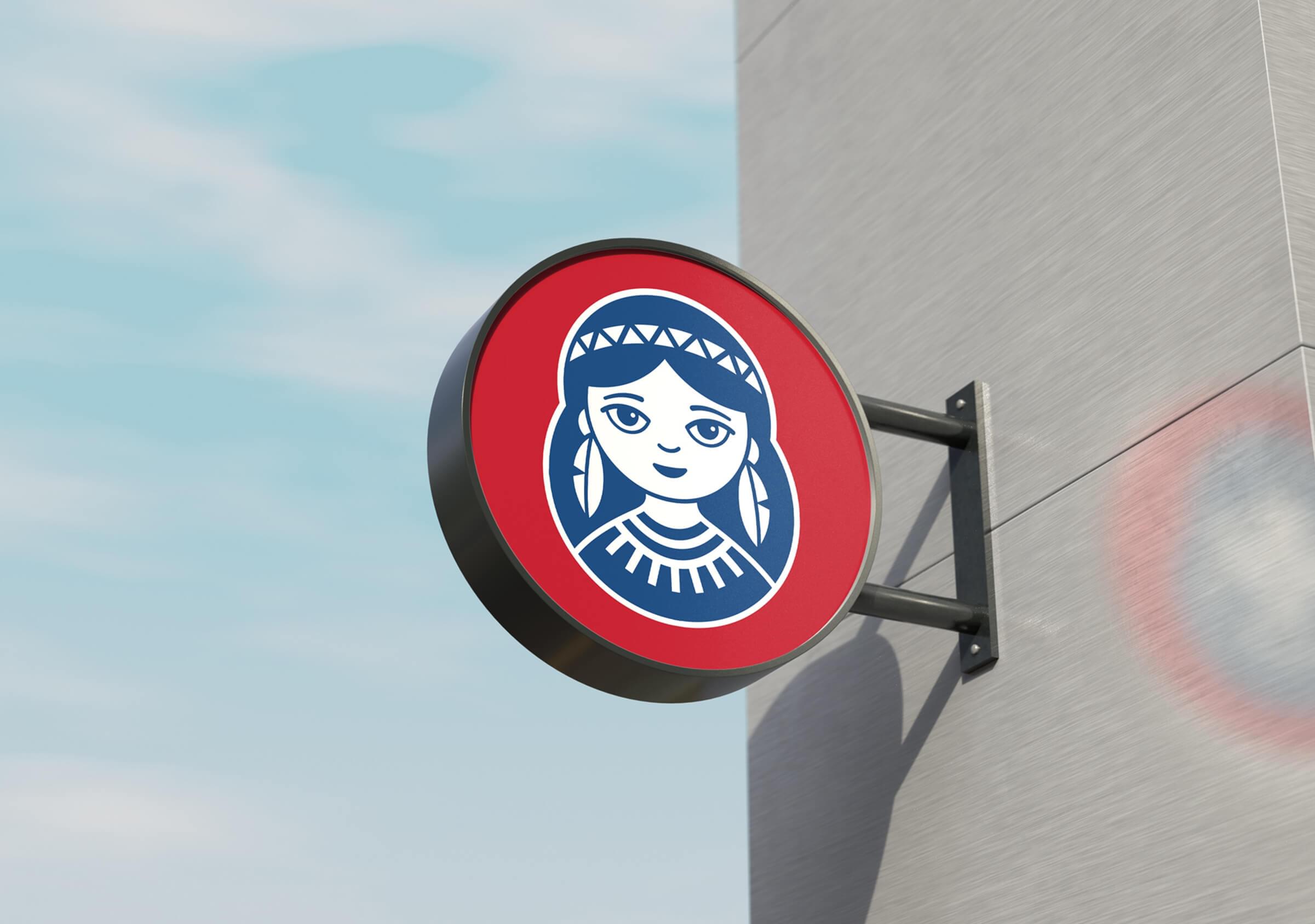 Branding-Indiecita-Aplicación-Símbolo-Cartel retroiluminado