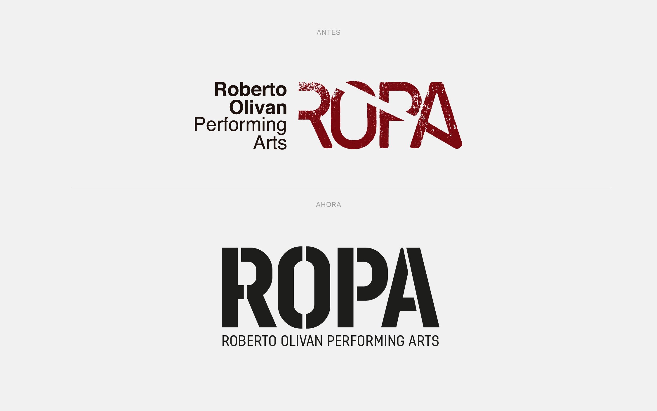 Comparación de logotipo ROPA